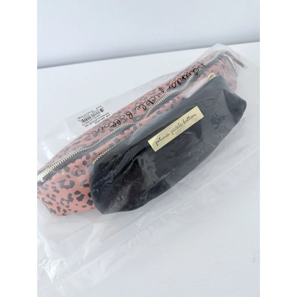 Petunia Pickle Bottom All Around Belt Bag‎ Leopard Print Black/Gold NWT